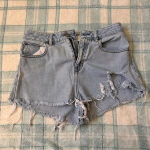 PacSun Blue Distressed Jean Shorts